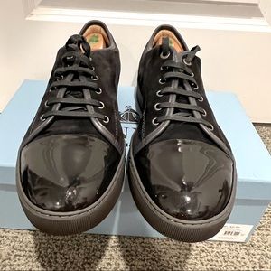 Lanvin Suede and Patent Leather Sneakers